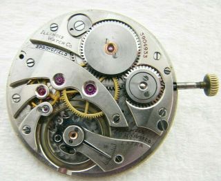 Antique 12s Illinois 21 Jewel Grade 439 Pocket Watch Movement Parts