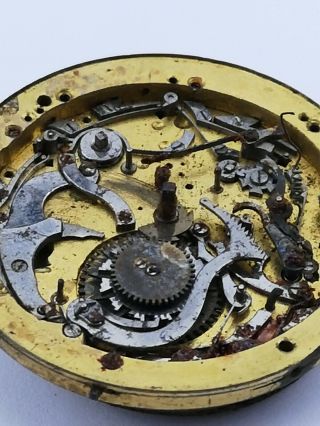 Very Rare English Verge Fusee Repeater Pocket Watch Movement for Restoration 2