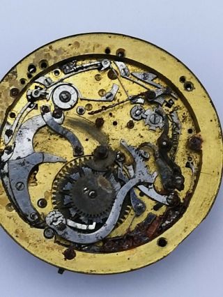 Very Rare English Verge Fusee Repeater Pocket Watch Movement for Restoration 3
