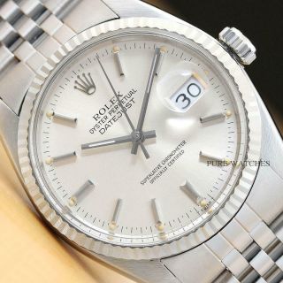 Authentic Mens Rolex Datejust 18k White Gold & Steel Quickset Watch,  Rolex Band