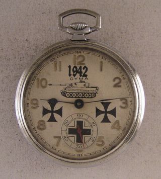 Military Ww2 Years Cyma Swiss Pocket Watch A,  A,
