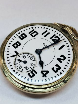 RARE Elgin B.  W.  Raymond 16s,  21j Pocket Watch w/ Gold Flashed Movement - Runs 2