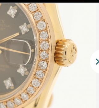 Rolex President 18K gold wristwatch with diamond bezel and dial IF – VVS1 2