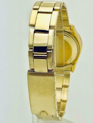 Estate Rolex 14k Solid Gold 31mm Midsize President 6827 Diamond Dial & Bezel 7