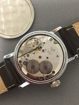Vintage Germany men ' s stainless steel Watch Gub GLASHUTTE Cal69.  1 7