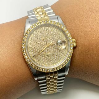 1978 Rolex 16013 14k Gold Stainless Diamond Datejust Watch (4666)