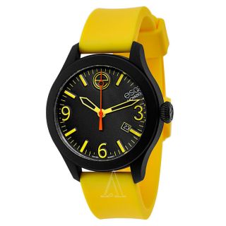 Esq Movado 7301432 Unisex One Yellow Silicone Black Dial Case Watch