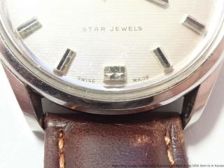 Vintage Rancine Enicar Textured Dial Date Calendar Running Mens Auto Steel Watch 8