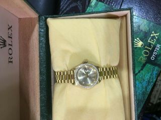 Ladies Rolex President DateJust 18ct Gold and Diamond Certified 2