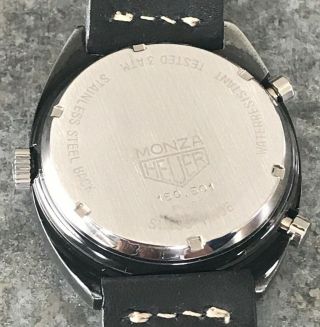 Heuer Monza 150.  501 PVD Chronograph with black leather strap 3