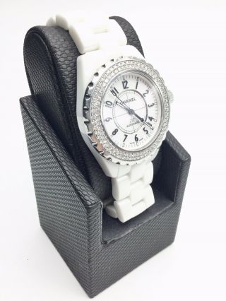 Chanel White Ceramic J12 Factory Diamond Watch 3