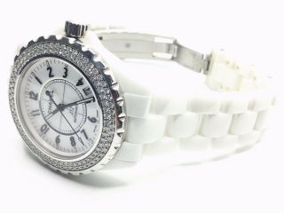 Chanel White Ceramic J12 Factory Diamond Watch 5