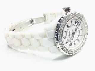 Chanel White Ceramic J12 Factory Diamond Watch 7