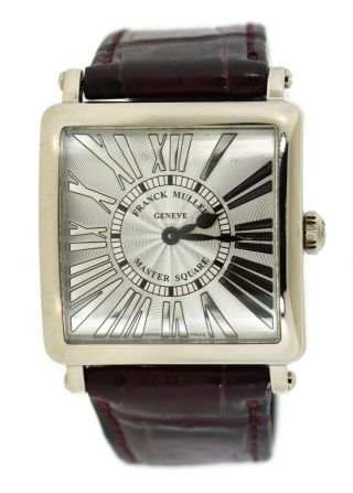 Franck Muller Master Square Relief 18k White Gold Watch 6002 M Qz