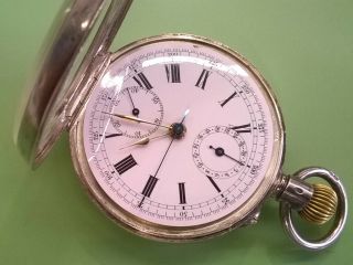 Silver Cased Silver Pocket Watch Chronograph - 1909