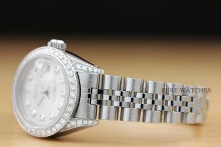 ROLEX LADIES DATEJUST 18K WHITE GOLD DIAMOND STAINLESS STEEL SILVER DIAL WATCH 5