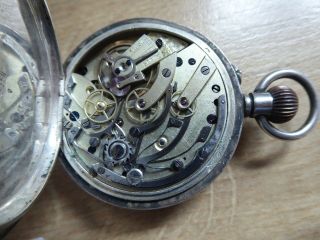 RARE SILVER CASED CHRONOGRAPH GENTS POCKET WATCH 6