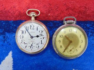 2 Ea.  Vintage Pocket Watches,  Illinois Bunn - Special Railroad Pocket Ben Westck