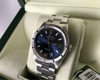 Rolex Air King Mens Watch Oyster Stainless Steel Blue Dial w/ Box 14010M 3