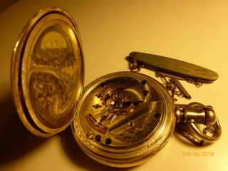 Antique Elgin National Watch Co Size 18 Pocket Watch Made In Usa Runs Well