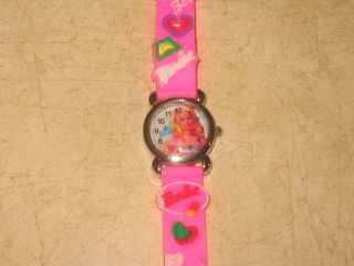 (2) Girls 3d Plastic Strap Watches - Barbie (pink) Hello Kitty (black)