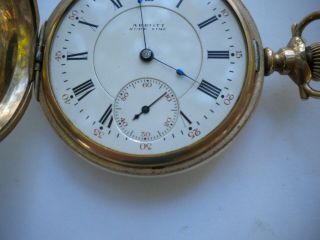 Antique Abbott Sure Time by E.  Howard Rare 16s 17 Jewels Adjusted Pocket Watch 3
