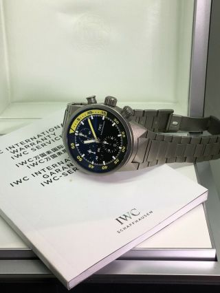 IWC Aquatimer Split Second Chronograph Titanium ref 3723 Watch.  Box,  Papers. 3