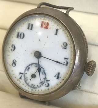 Vintage Antique 1917 Ww1 Trench Military Style Watch Officers Silver 925 Joblot