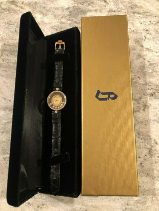 Ladies Chopard Geneve Diamond Oval Wrist Watch Happy Diamonds 87 Diamonds 18k