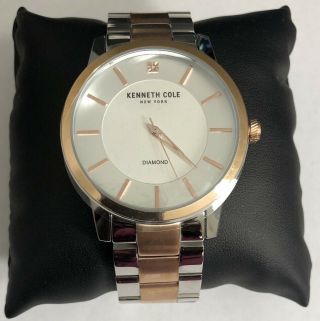 Men’s Kenneth Cole Kc50855001 Two Tone Rose Gold Stainless Steel Wristwatch: