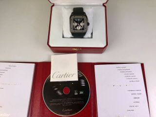 46mm Cartier Santos 100 XL Titanium Chronograph Kevlar Strap W2020005 Ref 3104 6