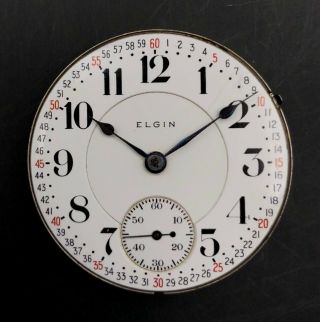 1909 Elgin 18s 21j Double Sunk Pocket Watch 349/7 13633545 Montgomery Dial Of
