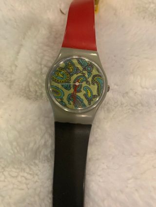 VINTAGE SWATCH WATCH PAISLEY 80’s swiss made Watch Rubber 2