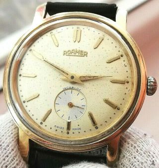 Roamer Brevete Rare Gold Plated Old Swiss Made Mechanical Wrist Watch