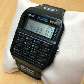 Vintage Casio Ca - 53w Men Lcd Calculator Alarm Chrono Quartz Watch Hours Batt