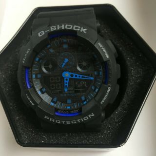 Casio G - Shock Ga100 - 1a2 Blue Quartz Analog Digital Men 