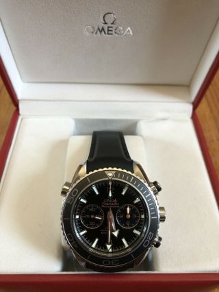 Revised Black Omega Seamaster Planet Ocean Co - Axial 9300 Auto Chronograph 45.  5