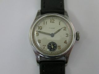 Vintage Tissot Military Watch Silver Dial Black Sub Seconds 1940 