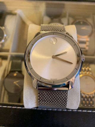 Authentic Movado Bold Thin Mesh Silver Ss Men’s Watch.