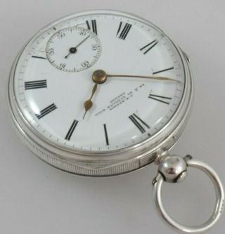Antique J.  W.  Benson Ludgate Hill London Silver Fusee Lever Pocket Watch c.  1876 2