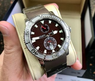 Ulysse Nardin Maxi Marine Diver 263 - 33 Rare Brown Dial Steel Wristwatch,  Boxes