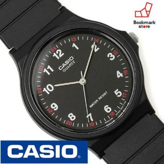 Casio Mq - 24 - 1bl Casual Watch Bk X Wh X Red Water Resist 100 Auth Jp Imports