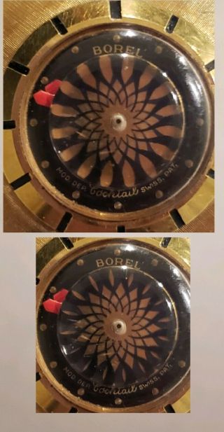 Vintage ERNEST BOREL Women ' s GF Kaleidoscope Watch Swiss PAT Made 13846 Plaque 4