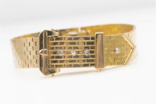 Vintage $12,  000 Tiffany & Co Diamond 14k Yellow Gold Belt Buckle Ladies Watch