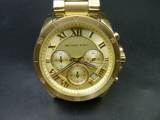 Old Stock Michael Kors Brecken Mk6366 Gold Plated Quartz Women Watch