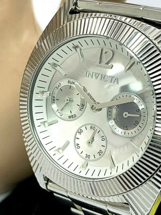Invicta Angel 25247 Womens Silver Tone Dial Stainless Steel Quartz 39mm Watch