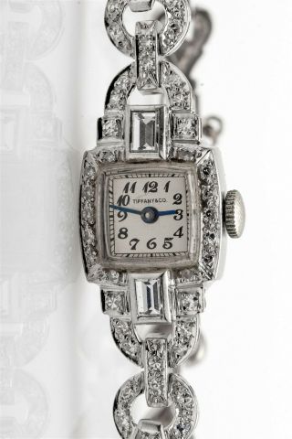 Antique 1920s $10,  000 Tiffany & Co 2ct Vs F Diamond Platinum Ladies Watch Wty