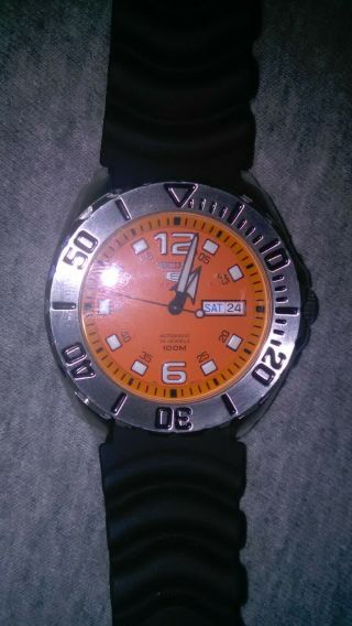 Seiko Orange Dial Automatic Diver,  Full Size Watch