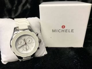 Michele Tahitian Jelly Bean White Silicone Watch Chronograph