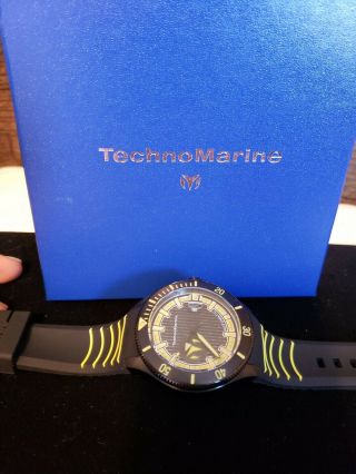 Technomarine TM - 118017 Men ' s Cruise Black & Yellow Strap Watch 5